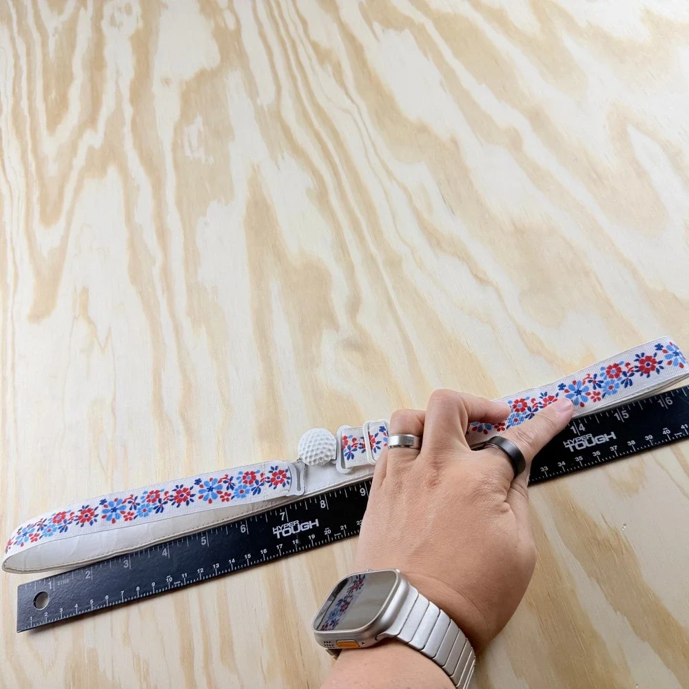 Vintage Floral‎ Golf Ball Elastic Cinch Belt White Red Blue Adjustable 16-32